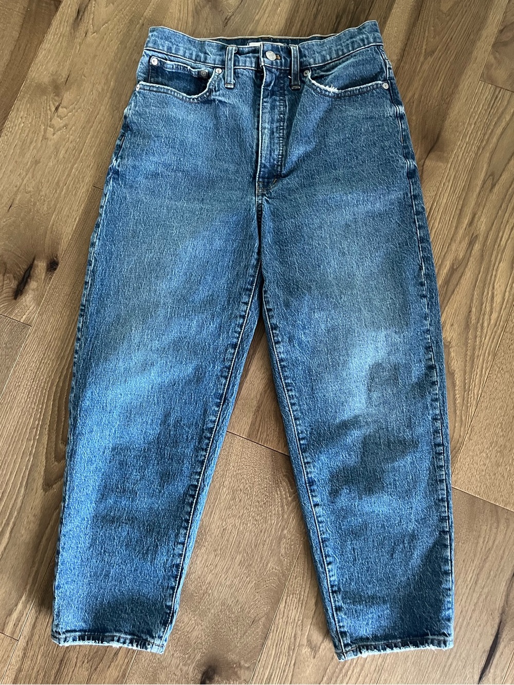 Madewell The Balloon Jean High Rise Barrel Tapered Blue Denim 28
